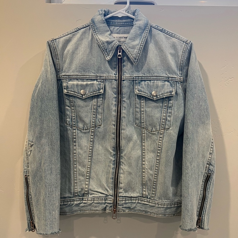 Rag & Bone Zip Oversized Denim Jacket